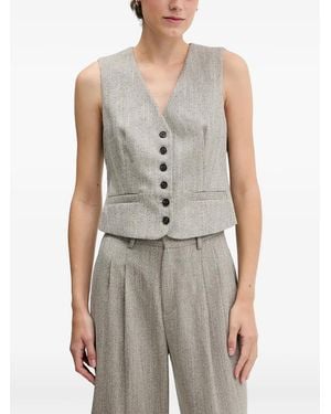 Pedro Del Hierro Madrid V-Neck Button-Up Waistcoat - Gray