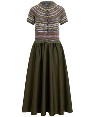 Polo Ralph Lauren Hybrid Fair Isle-Bodice Dress - Natural