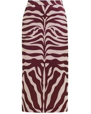 Essentiel Antwerp Gonna Midi Con Stampa - Rosso