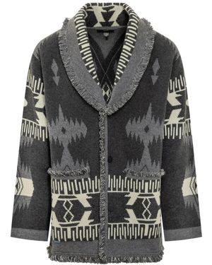 Alanui Icon Jacquard Fringed Cardigan - Black