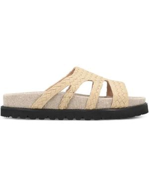 Alberta Ferretti Gewebte Sandalen mit runder Kappe - Weiß