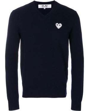 COMME DES GARÇONS PLAY Wollpullover mit V-Ausschnitt - Blau
