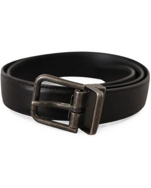 Dolce & Gabbana Logo-Buckle Leather Belt - Black