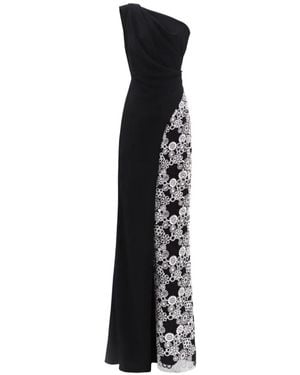 Gemy Maalouf One-Shoulder Embroided Maxi Dress - Black
