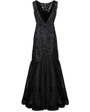 Alberta Ferretti Ruffled Gown - Black