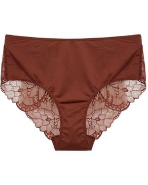 Hanro Slip Azelia Con Finiture - Marrone