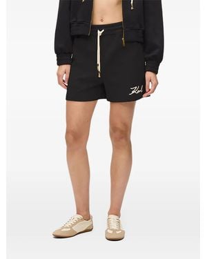 KARL LAGERFELD Logo-Detail Shorts - Black