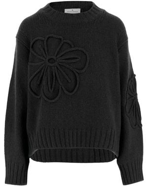 Bruno Manetti Flower-Applique Jumper - Black