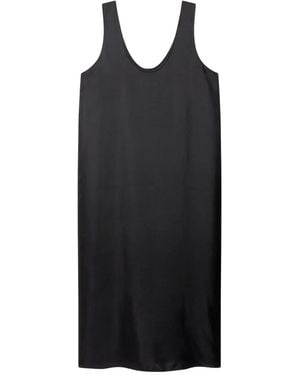 Another Tomorrow Silk Tank Dress - Black