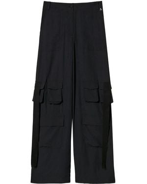 Twinset Cargohose Aus Chinakrepp - Schwarz