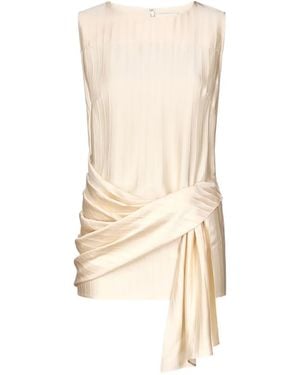 Loulou de Saison Fonda Striped Draped Top - Natural