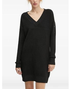 Morgan V-Neck Mini Dress - Black