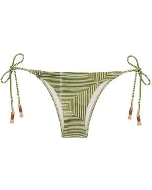 Lenny Niemeyer Geometric-Print Tie-Side Bikini Bottoms - Green