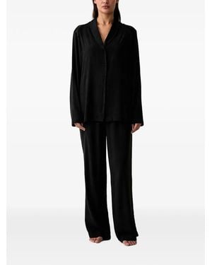 Emporio Armani Lace-Insert Pyjamas - Black