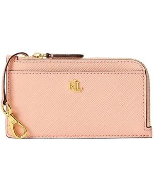 Ralph Lauren Logo-Plaque Leather Wallet - Pink