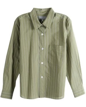 Margaret Howell Striped-Print Long-Sleeve Shirt - Green