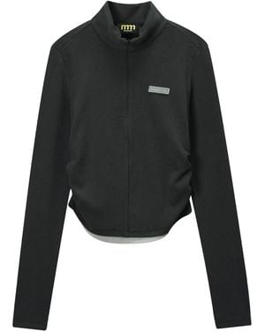Mini Cream Ruched Long-Sleeve Jacket - Black