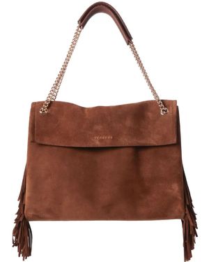 Orciani Venus Fringed Suede Shoulder Bag - Brown