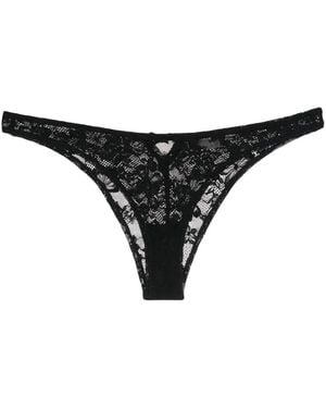 Fleur du Mal Le Stretch Lace Cheeky Briefs - Black