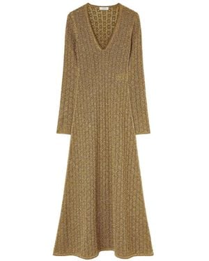 RETORI Floral-Jacquard Knitted Maxi Dress - Natural