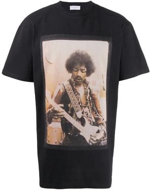 ih nom uh nit Jimi Hendrix Printed T-Shirt - Black