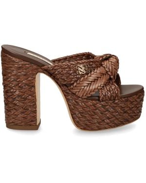 Casadei Sandalen Met Plateauzool - Bruin