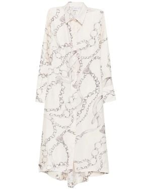 Caliban Chain-Print Shirtdress - White