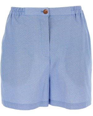 ..,merci Geometric-Print Shorts - Blue