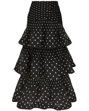 Zimmermann Pleated Tiered Skirt - Black
