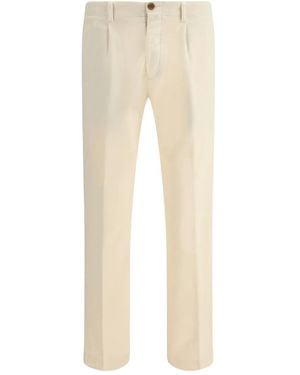 Germano 1952 Pleated Button-Fastening Trousers - Natural