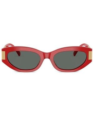 Versace Oval-Frame Sunglasses - Red