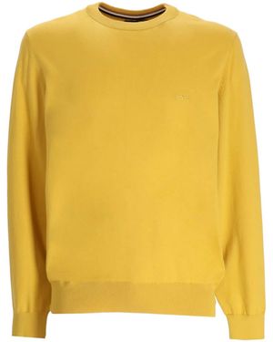 BOSS Logo-Embroidered Sweater - Yellow