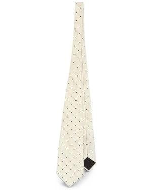 Dolce & Gabbana Cravatta A Pois Jacquard - Bianco