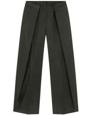 MSGM Wide-Leg-Hose Mit Bundfalten - Schwarz