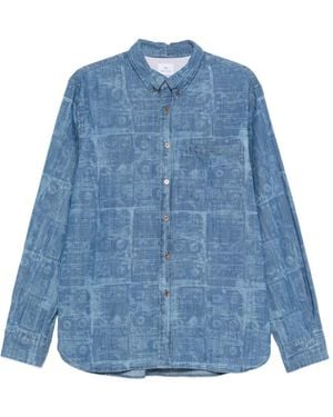 Paul Smith Cassette-Print Button-Down Shirt - Blue