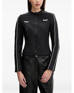 HUGO Logo-Appliqué Zip-Up Jacket - Black