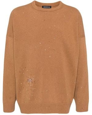 Undercover Cross-Embroidered Jumper - Brown