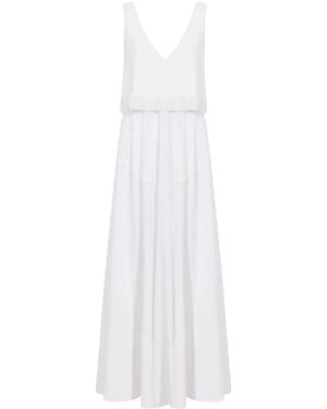 Proenza Schouler Lynda Dress In Textured Marocaine With Boucle - White