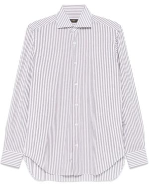 Barba Napoli Camicia A Righe - Bianco