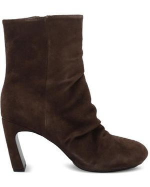 Ash Estelle Geraffte Stiefeletten Aus Wildleder - Braun