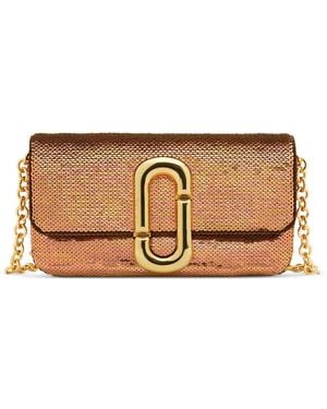 Marc Jacobs J Marc Sequin-Embellished Wallet On Chain - Brown