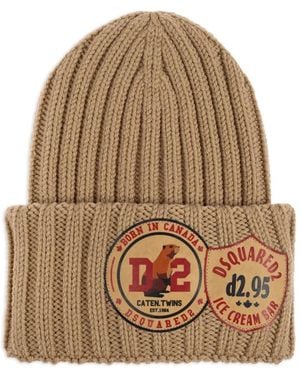 DSquared² リブビーニー - ナチュラル