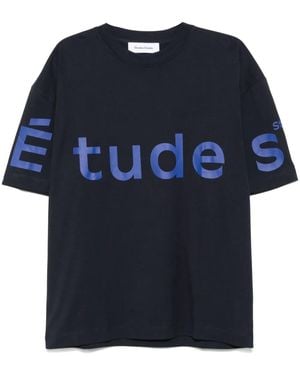 Etudes Studio Logo-Print T-Shirt - Blue