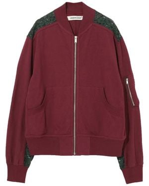Undercover Lace Detail Sweatshirt - Red