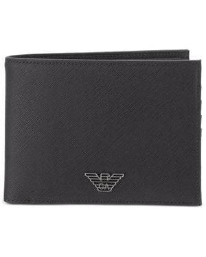 Emporio Armani Regenerated Saffiano Bifold Wallet - Black