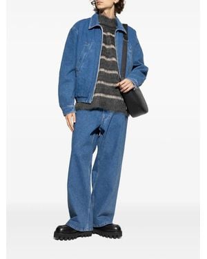Marni Denim Logo-Print Jacket - Blue