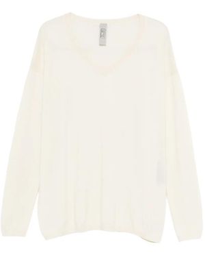 Private 0204 V-Neck Sweater - White