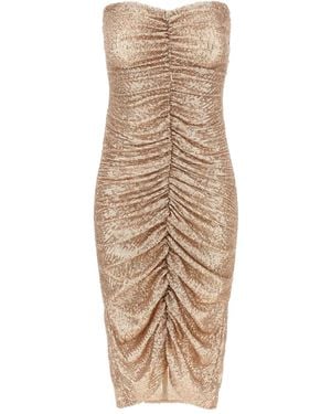 Norma Kamali Strapless Shirred Front Dress - Natural