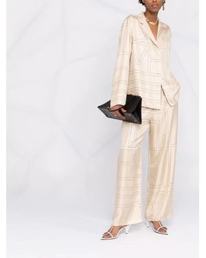 TOTEME Monogram Silk Pyjama Pants - Natural
