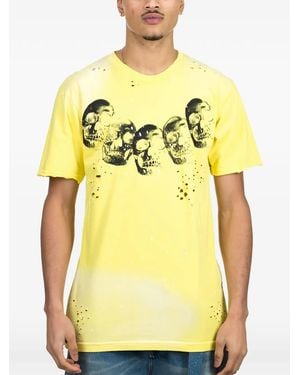 DOMREBEL Amigos Paint-Splatter T-Shirt - Yellow